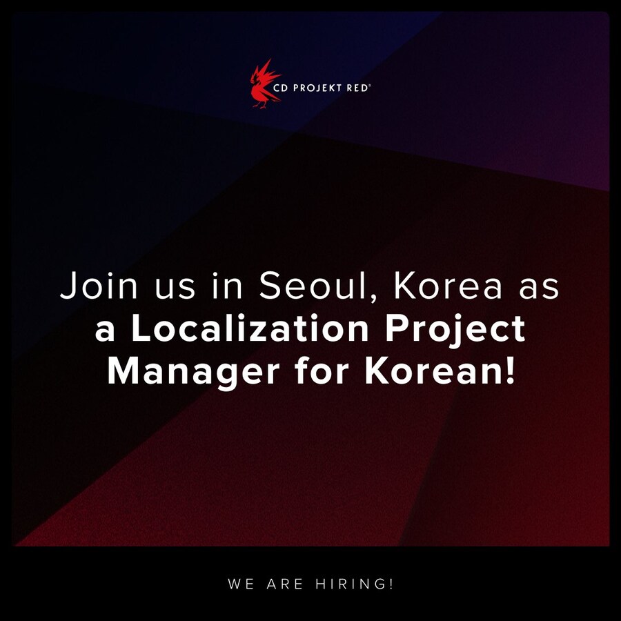 CDPR, 한국어 현지화 프로젝트 매니저 채용 공고_1.jpg