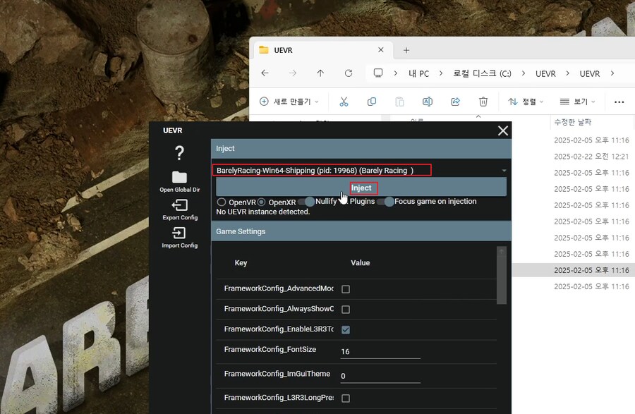 [UEVR] Barely Racing VR 플레이 - 메타퀘스트3 - 호환A급_9.png