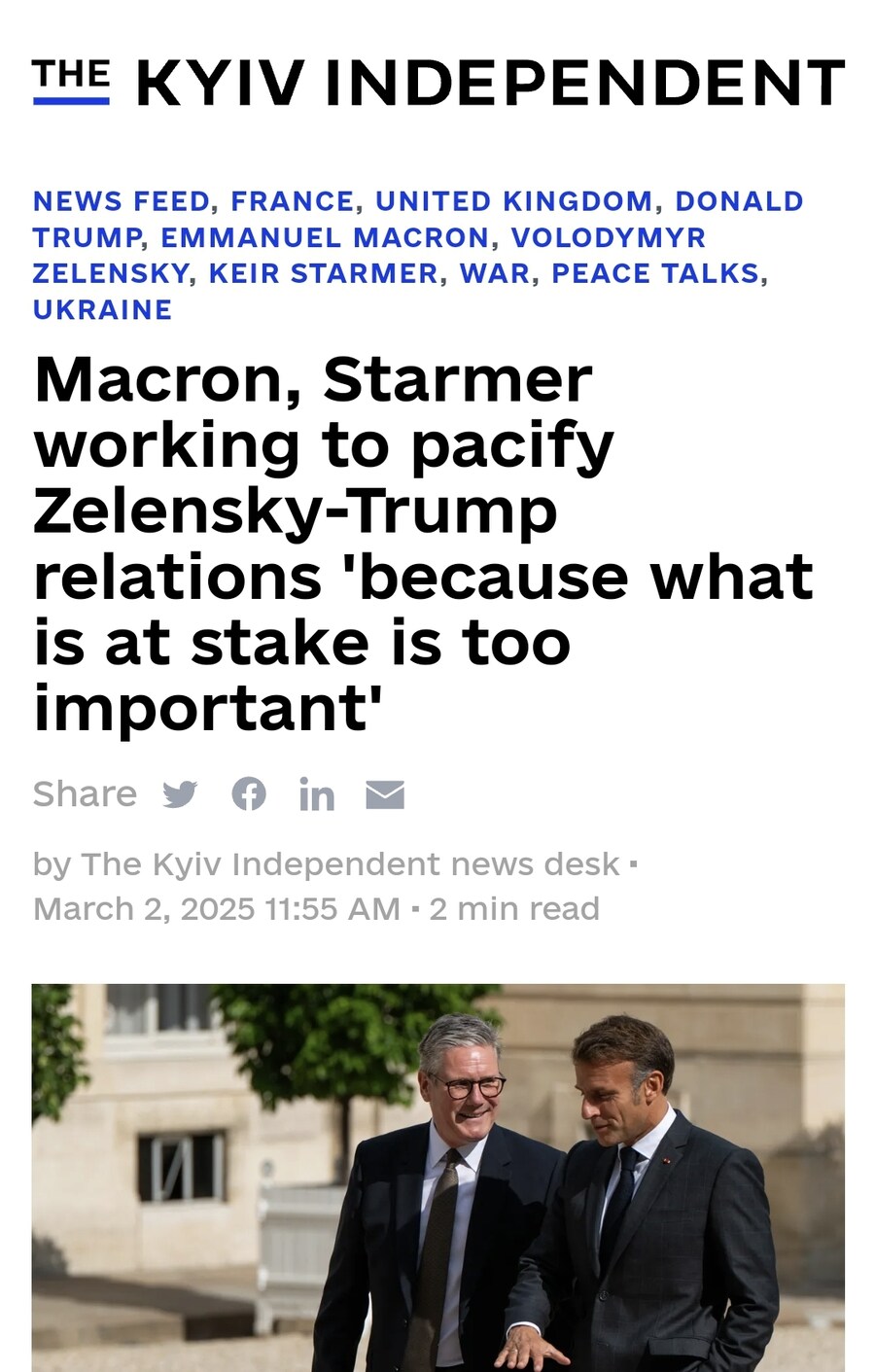 프랑스 " 우크라이나는 트럼프와 화해해야 "_1.jpg