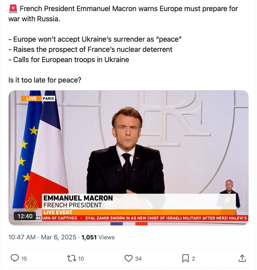 프랑스 " 유럽은 러시아랑 전쟁 준비해라 "_1.png