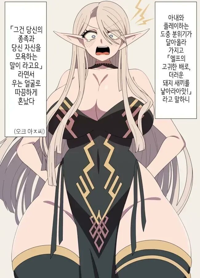 엘프의 고귀한 배로 더러운 돼지새끼를 낳아랏!"_1.jpg