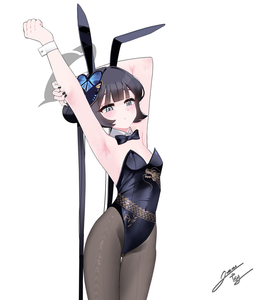 블루아카) 바니걸 입고 기지개 펴는 키사키 그려왔어용_2.jpg