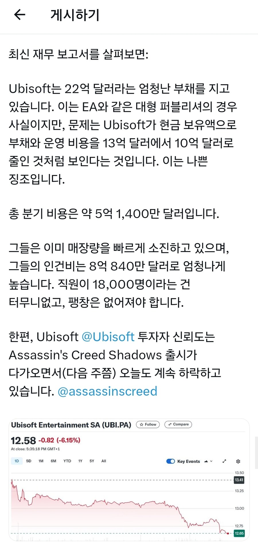 요즘 심각하다는 유비소프트 재정 상황_1.jpg