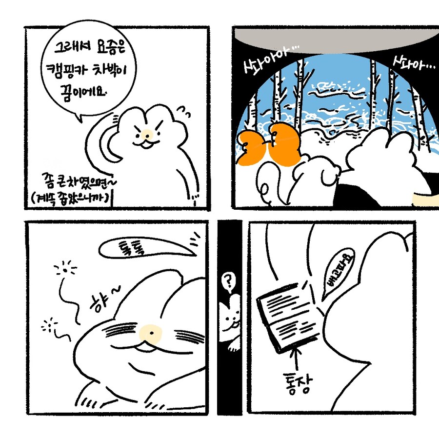 [냥뇽툰] 여름... 캠핑이었다 후기 + 4컷 만화 (강아지 사진도 있어요!)_6.jpg