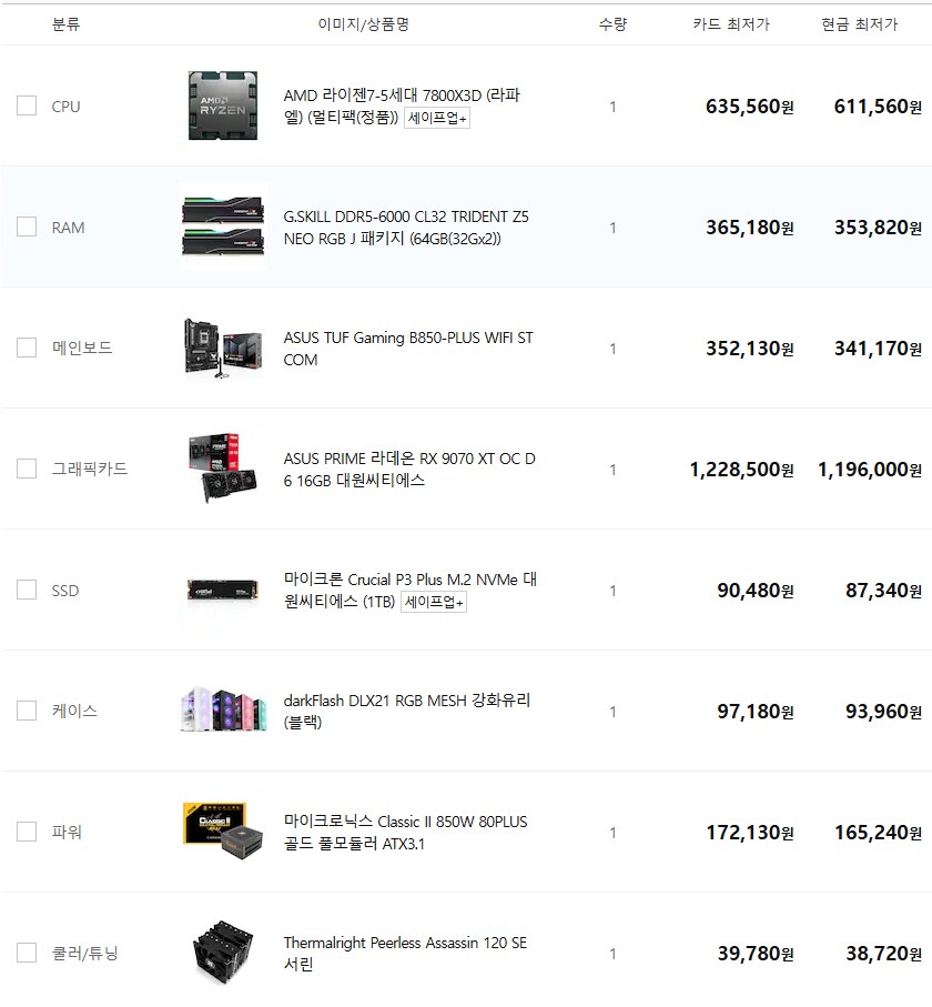 9070XT + 7800x3D 드래곤볼용 견적입니다_1.png