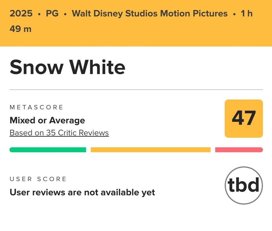 디즈니 신작 백설공주 실사화 로튼 및 메타점수 공개_2.jpg