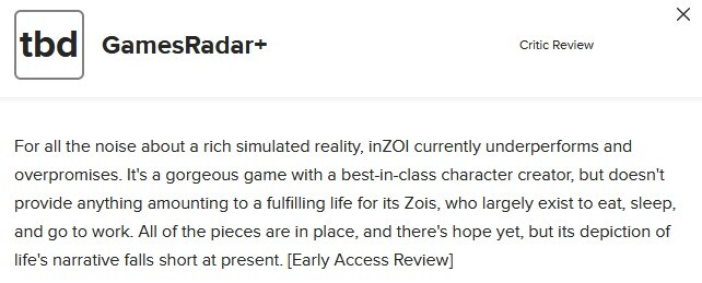 인조이(inZOI) - 메타크리틱 등재 얼리 액세스 리뷰 & 소감_4.jpg