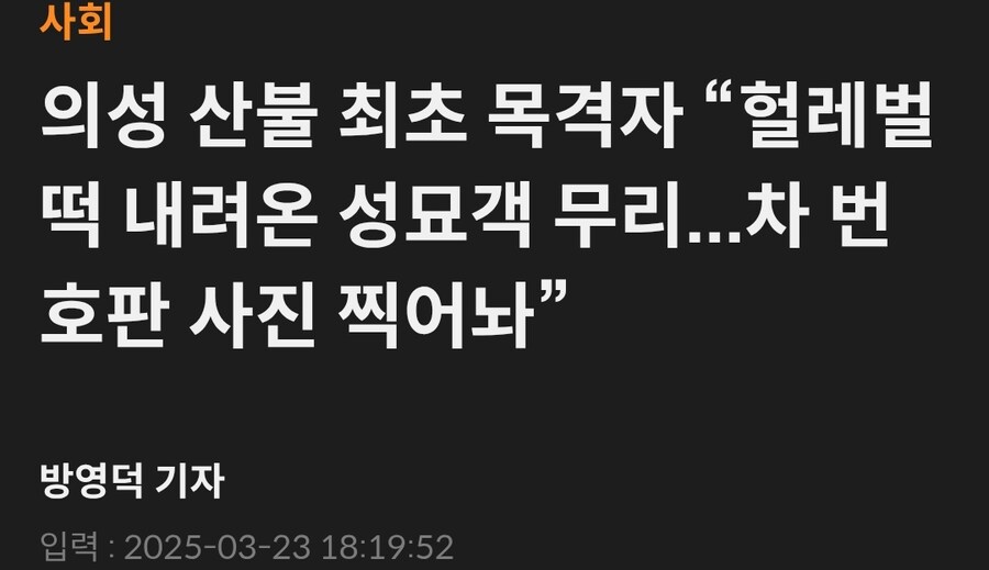 이번에 초대형 산불 내고 튄 놈이 ㅈ된 이유. jpg