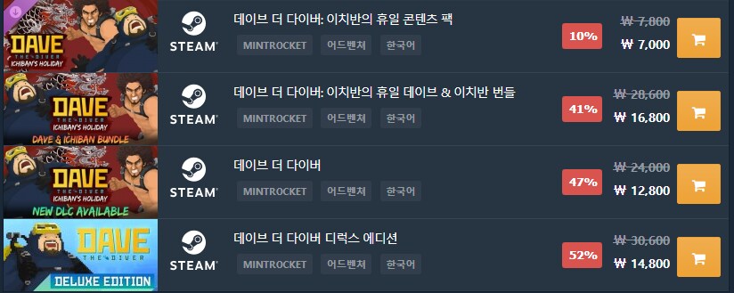 [다이렉트게임즈/GMG] 데이브더다이브 / 12,300원 등 가격본문_1.png