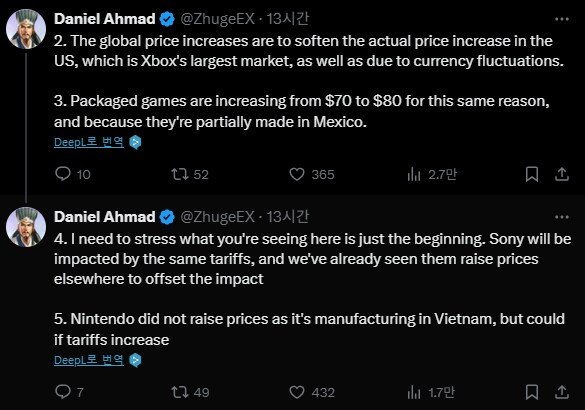 제갈량 XBOX의 가격인상은 트럼프의 관세부과와 글로벌 경제환경때문_2.png
