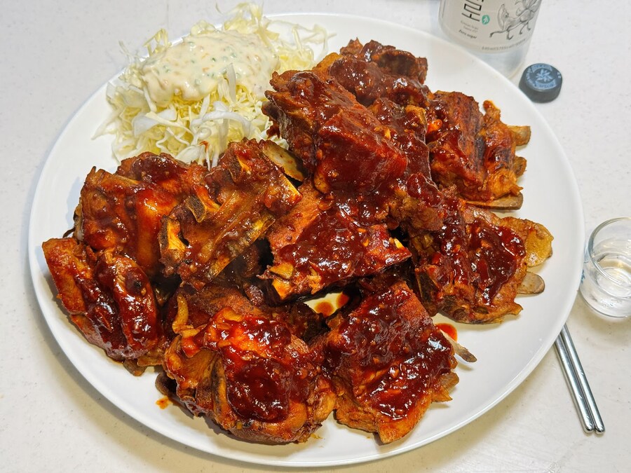 가정식 뼈숯불구이 스압주의