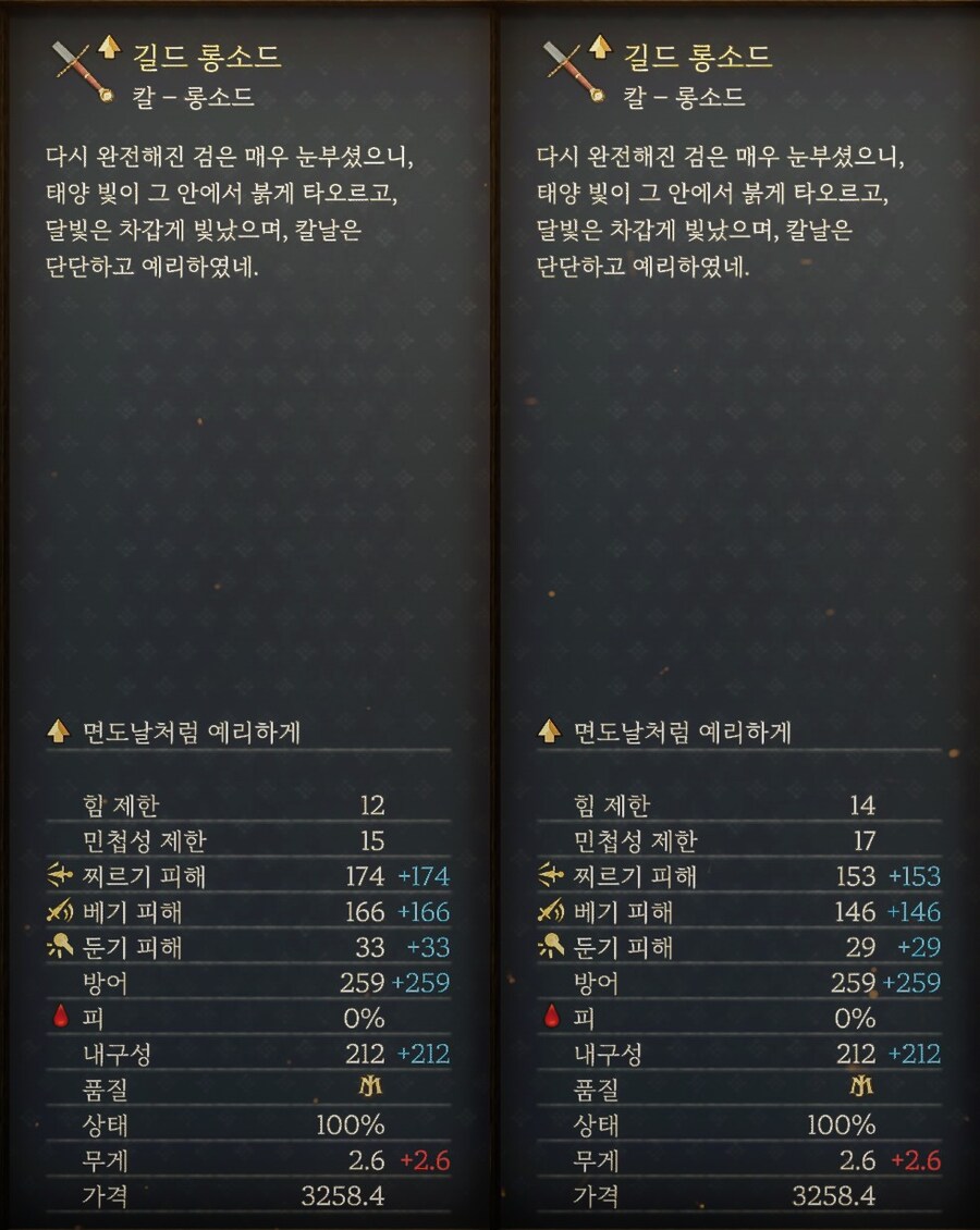 킹덤컴2) 패치 1.3 전/후 주요 검/롱소드 수치 비교_3.png