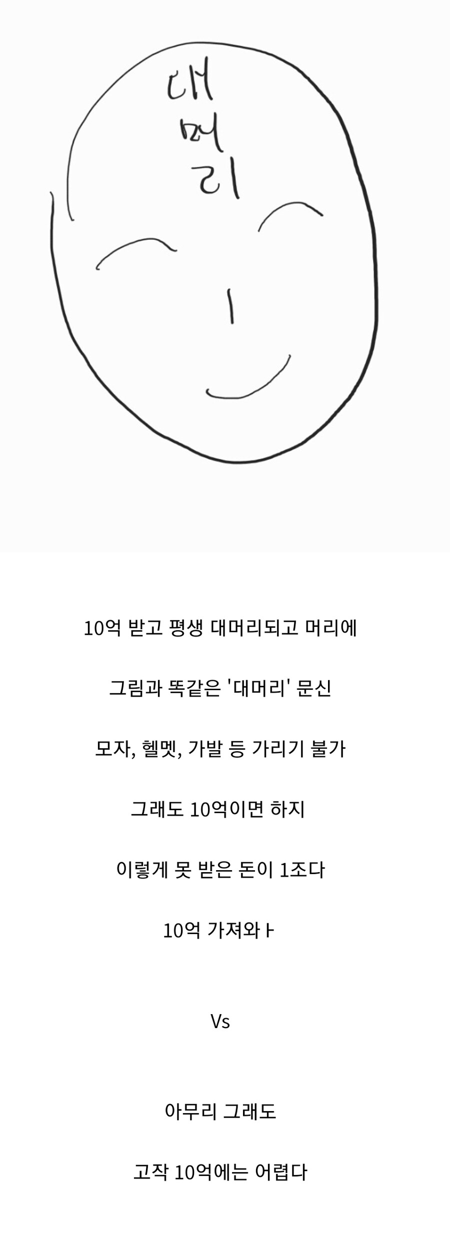 10억 대머리 논란