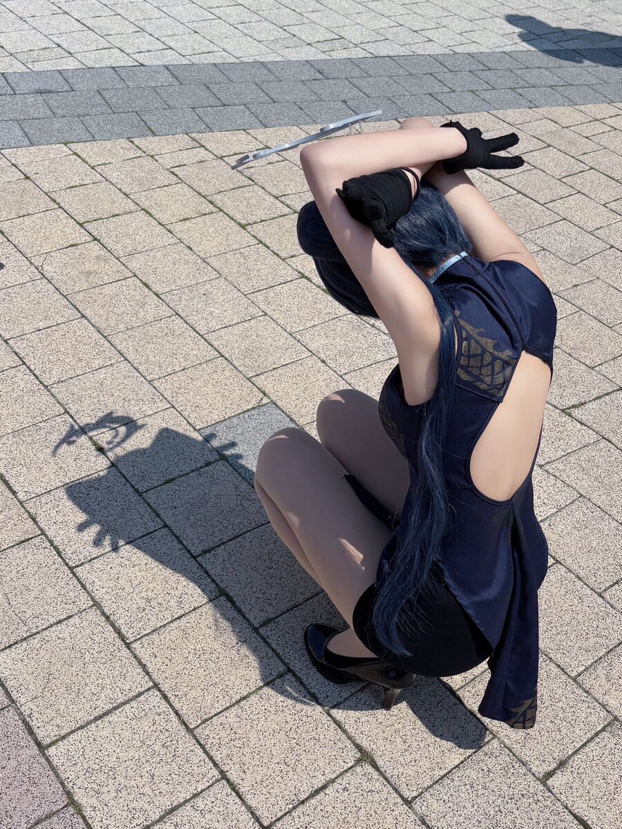 블루아카)고양이 그림자 챌린지 키사키 코스프레.