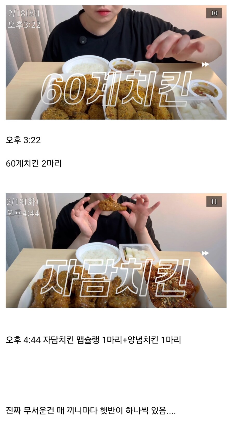 24시간동안 혼자 치킨 19마리 먹는 여자.JPG_6.jpg