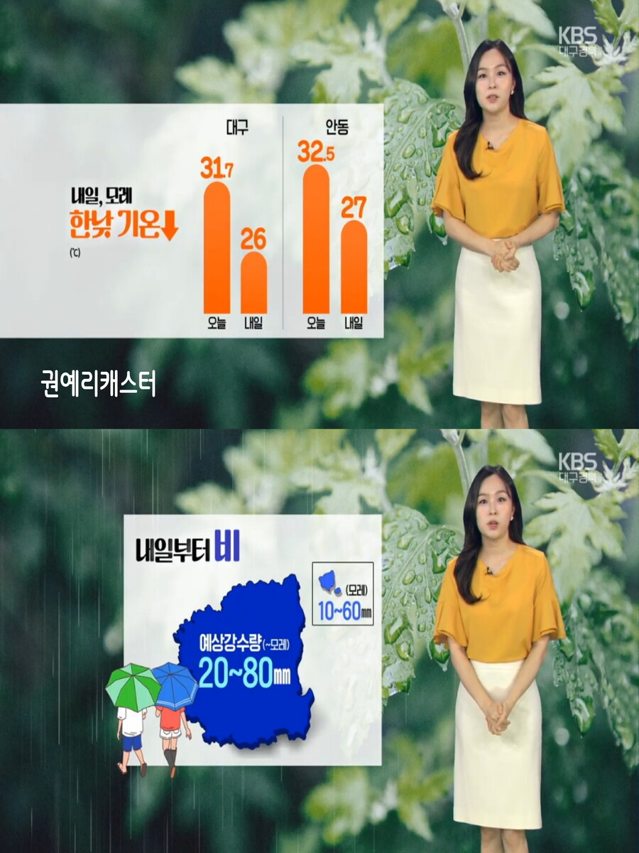 내일, 충청 및 남부 비(갈수록 후텁지근, 미세먼지 좋음)_19.jpg