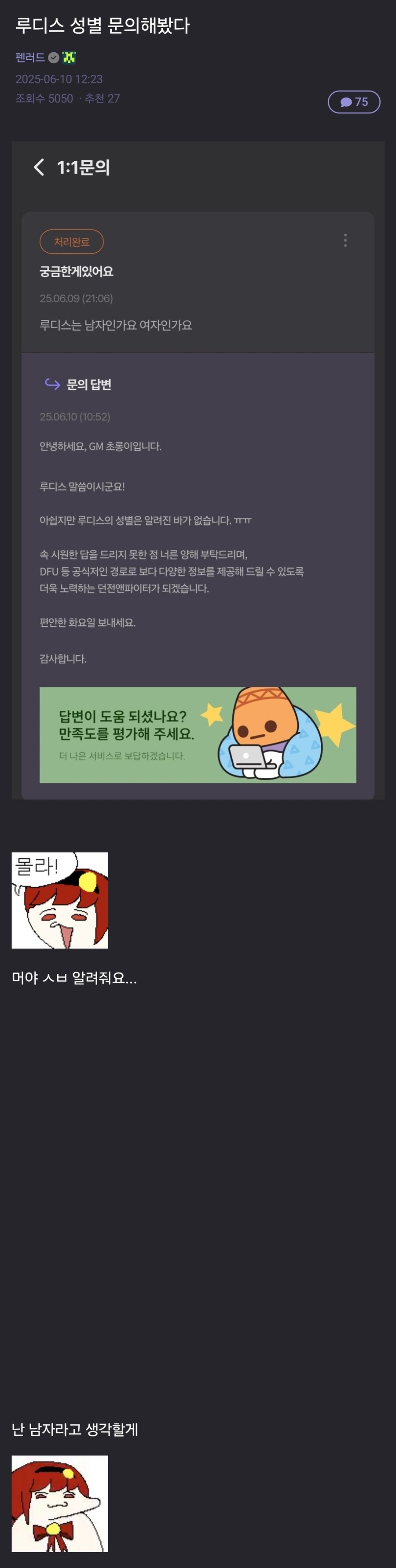 던파) 루디스 성별 고객센터 1:1 문의 결과_3.jpg