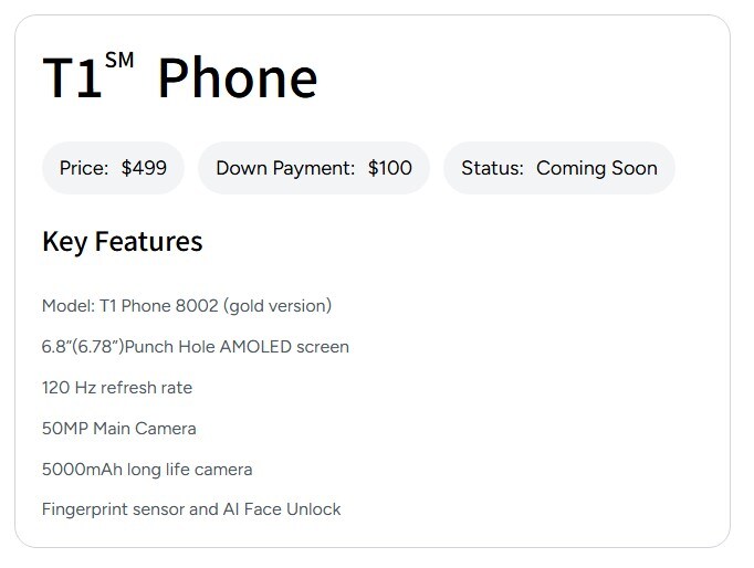 트럼프 그룹, 자체 스마트폰 T1 Phone 발표_2.jpg