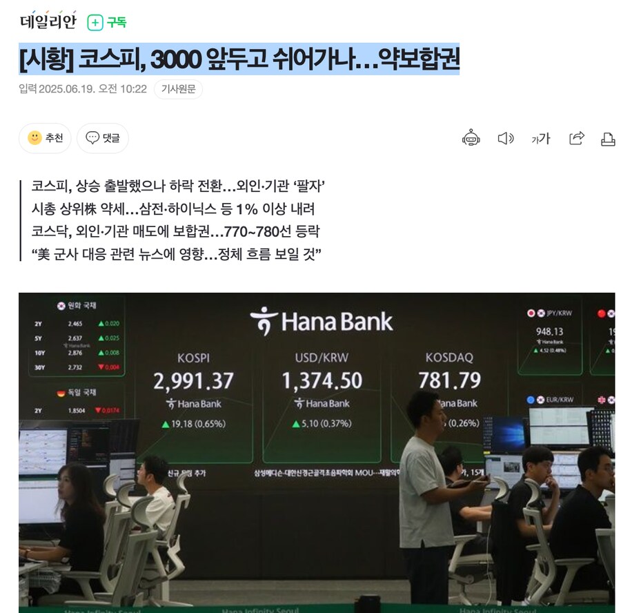 [시황] 코스피, 3000 앞두고 쉬어가나…약보합권_1.png