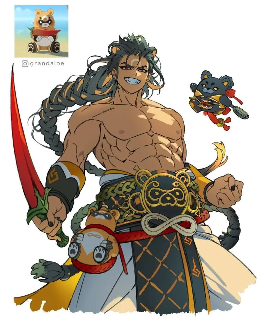 [원신] 캐릭터들 소환수 의인화.jpg_2.webp