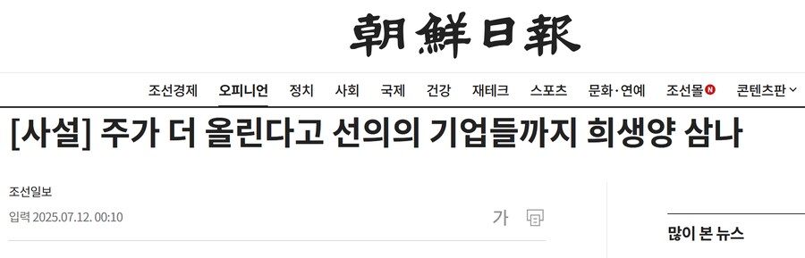 [사설] 주가 더 올린다고 선의의 기업들까지 희생양 삼나_1.png