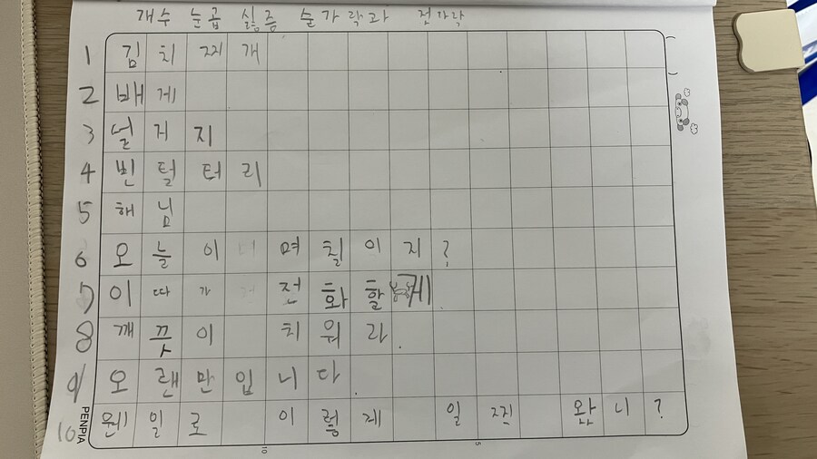 초2아들 받아쓰기 채점하다가…