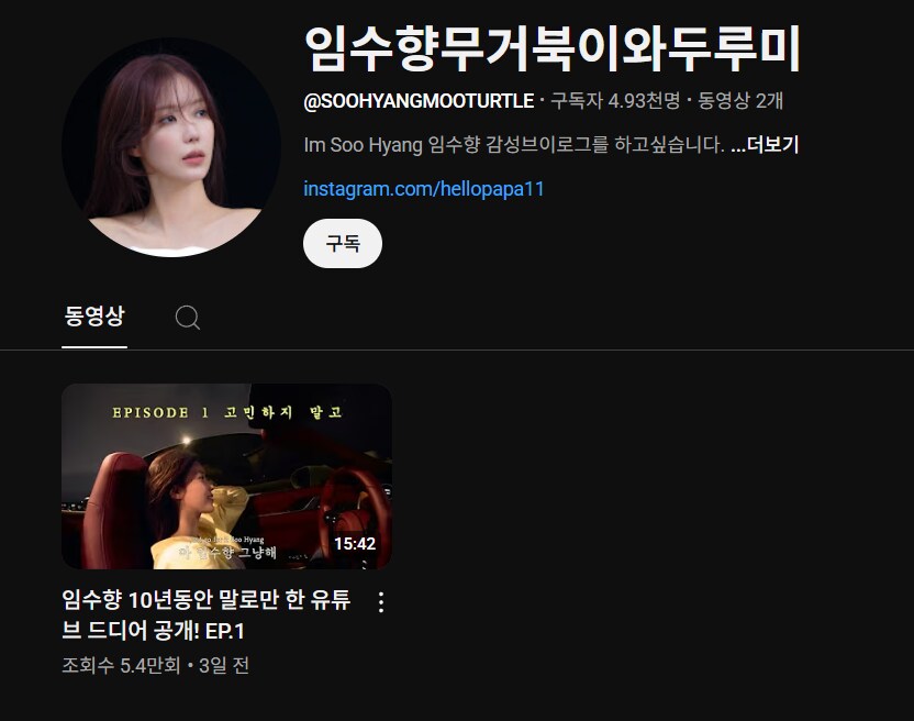 배우 임수향 유튜브 채널 만들었는데.. 이름이_1.png