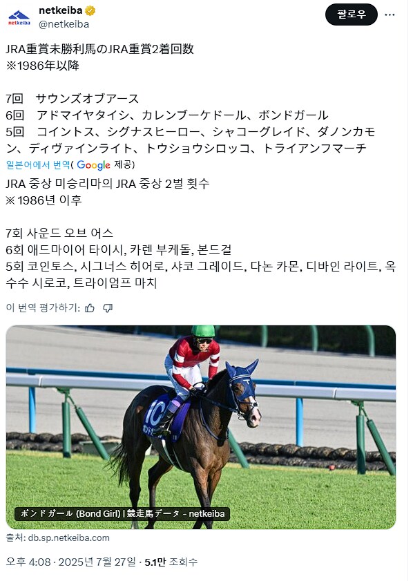 말딸, 경마)제 2의 사운즈 오브 어스가 아니라 제 1의 본드걸 되겠다;;;;;;_1.png