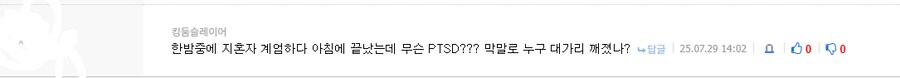 비상계엄으로 PTSD왔다는 댓글에 발작얘들 참많구만?ㅋㅋ_2.png