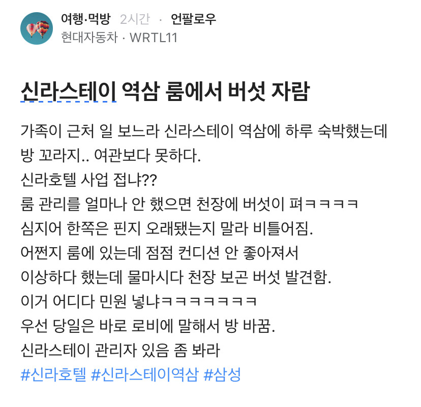 4성급 호텔 룸에서 버섯 자람.blind_1.jpg