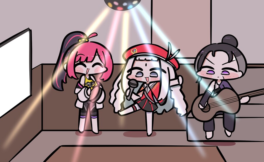 슈로대Y) 포르테와 에치카와 크로스가 노래방에서 노는 짤!_1.png