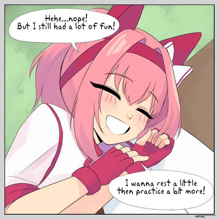 [말딸] 트레이너의 무릎에서 잠드는 우라라_2.jpg