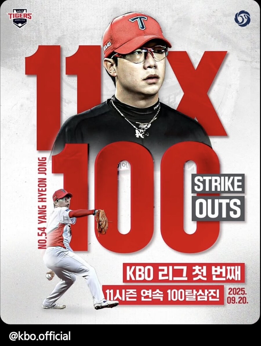 기아 양현종 11시즌 연속 100탈삼진 달성_1.jpg