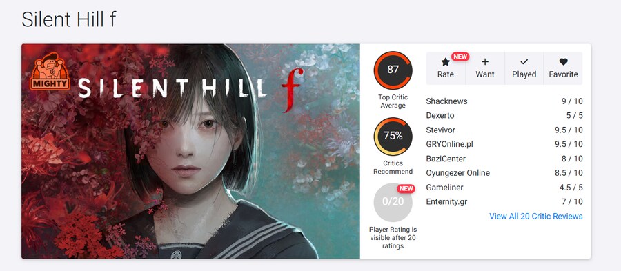 사일런트 힐 f 메타크리틱 & 오픈크리틱 등재_1.png