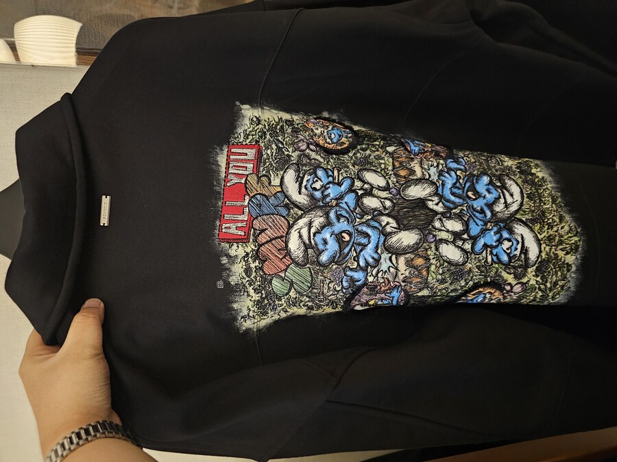 송지오 x 스머프 크루넥 카라집업 맨투맨 구매함_8.jpg