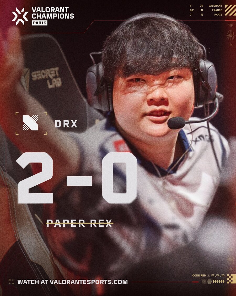 [발로란트] DRX, PRX 꺾고 2025 챔피언스 파리 TOP3 진입_1.jpg