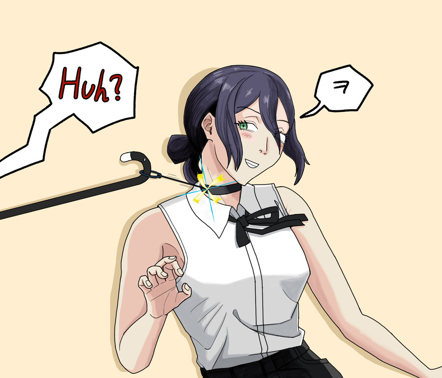 체인소맨 팬아트 : 어? 목에 고리가 있네요?_1.jpg