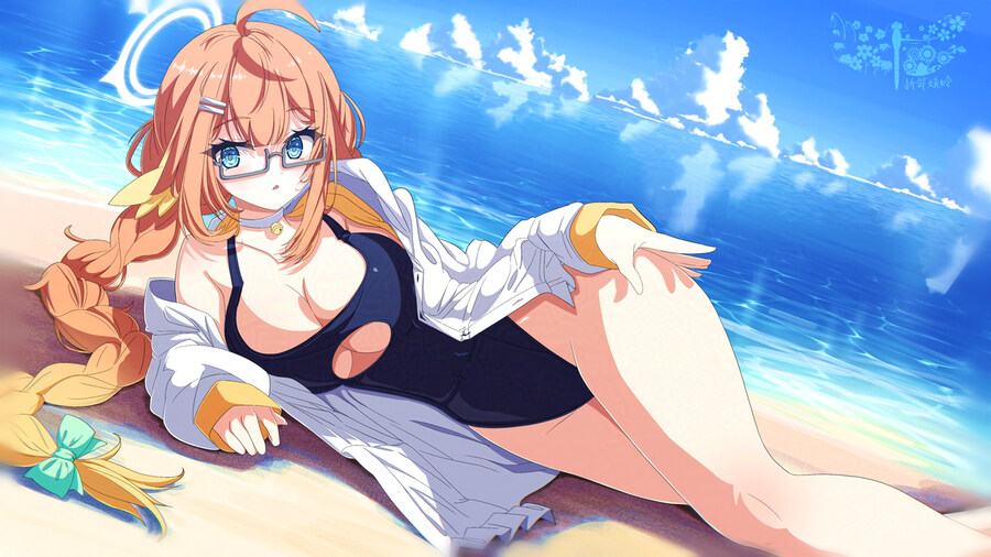 블루아카) 여센세문학) "해변에서 독서타임은 즐거워요."_1.jpg