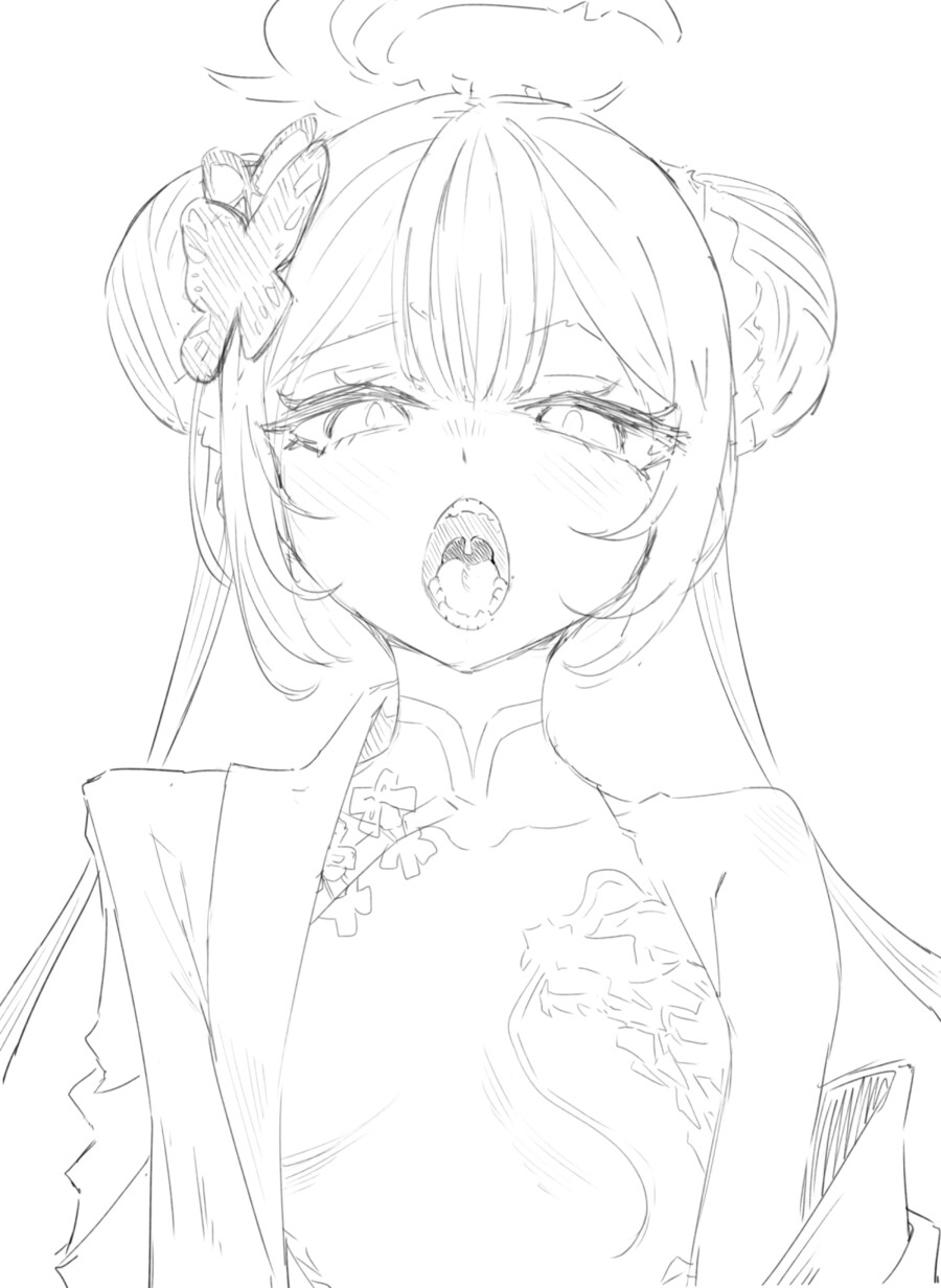블루아카) 입벌린 키사키 그린 그림_1.png