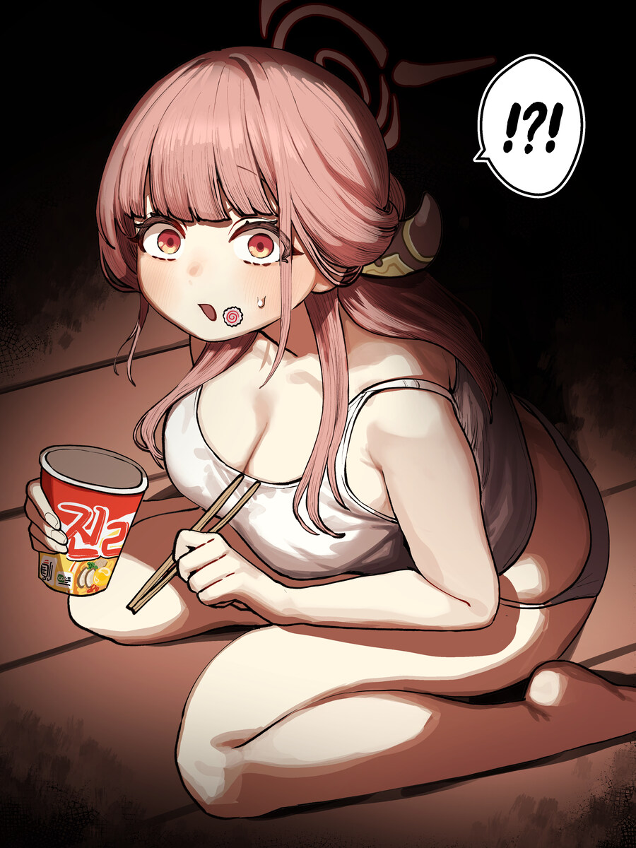[블루아카] 야식 먹는 아루_1.jpg