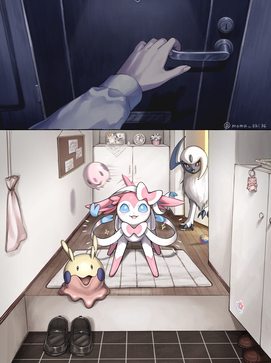 포켓몬) 문을 열면 아내가 맞아준다_1.jpg