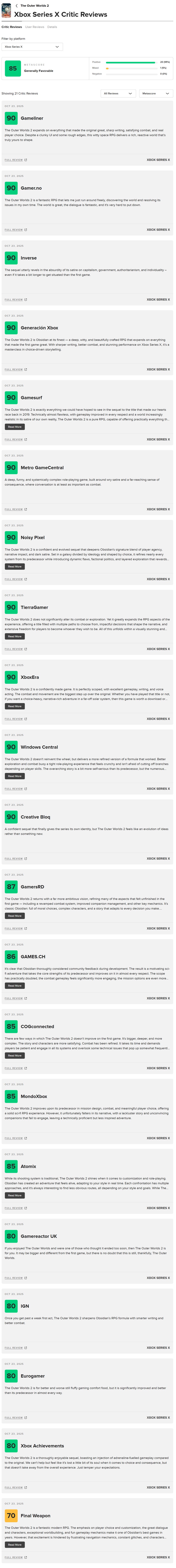 아우터 월드 2 XS 메타크리틱 & 오픈크리틱 등재_3.png