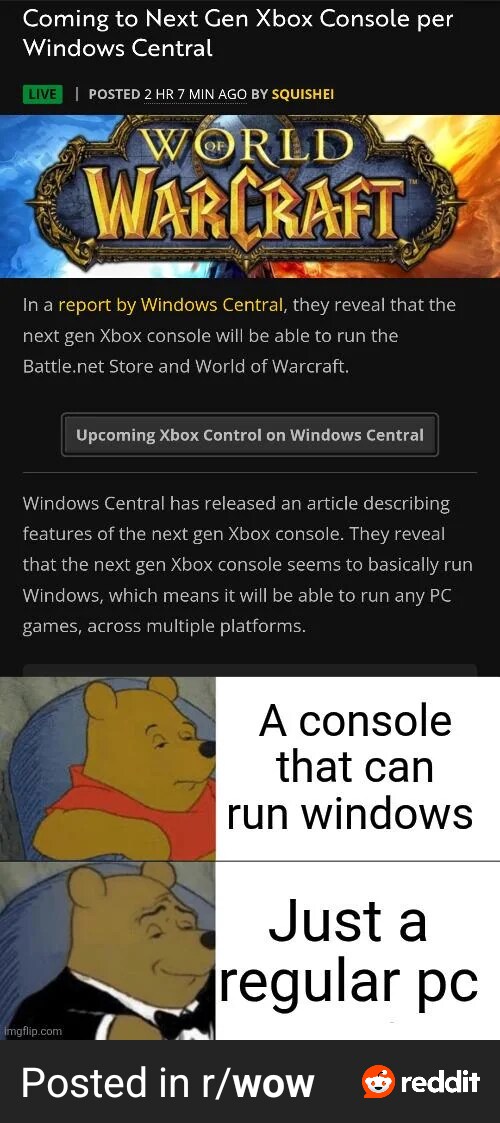 다음 세대 XBOX 콘솔에서 배틀넷과 와우가 가능하게 한다는 포스트가 있습니다._1.png