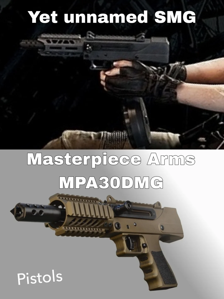 레퀴엠 디럭스 패키지에 노출된 무기류 실제 총과 비교_1.webp