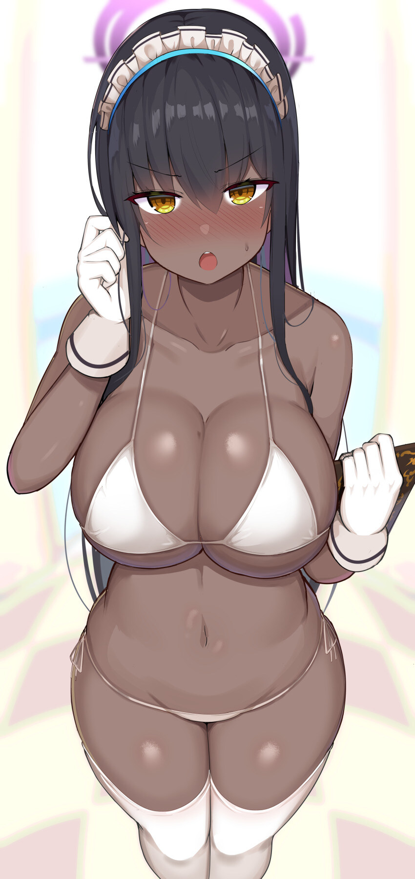 [블루아카/약후] 비키니 메이드 카페에서 마주친 센세와 카린_1.jpg