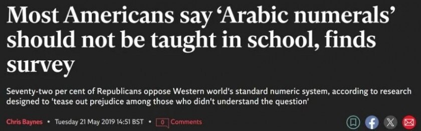 '아라비아 숫자'를 학교에서 가르치는 것에 반대하는 대다수의 미국인들_1.jpg