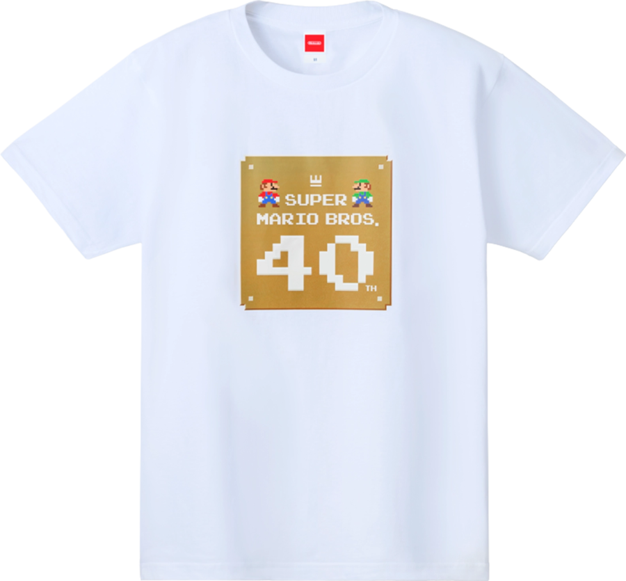 닌텐도, 슈퍼 마리오 브라더스 40주년 기념 특별 디자인 T셔츠 발매_1.webp