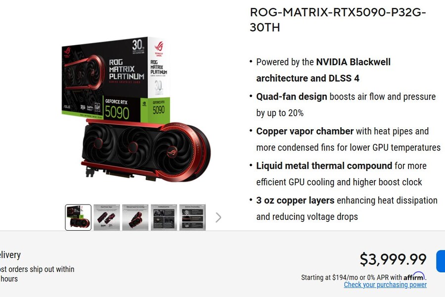 ASUS ROG RTX 5090 MATRIX 가격 $3999로 공개_2.jpg