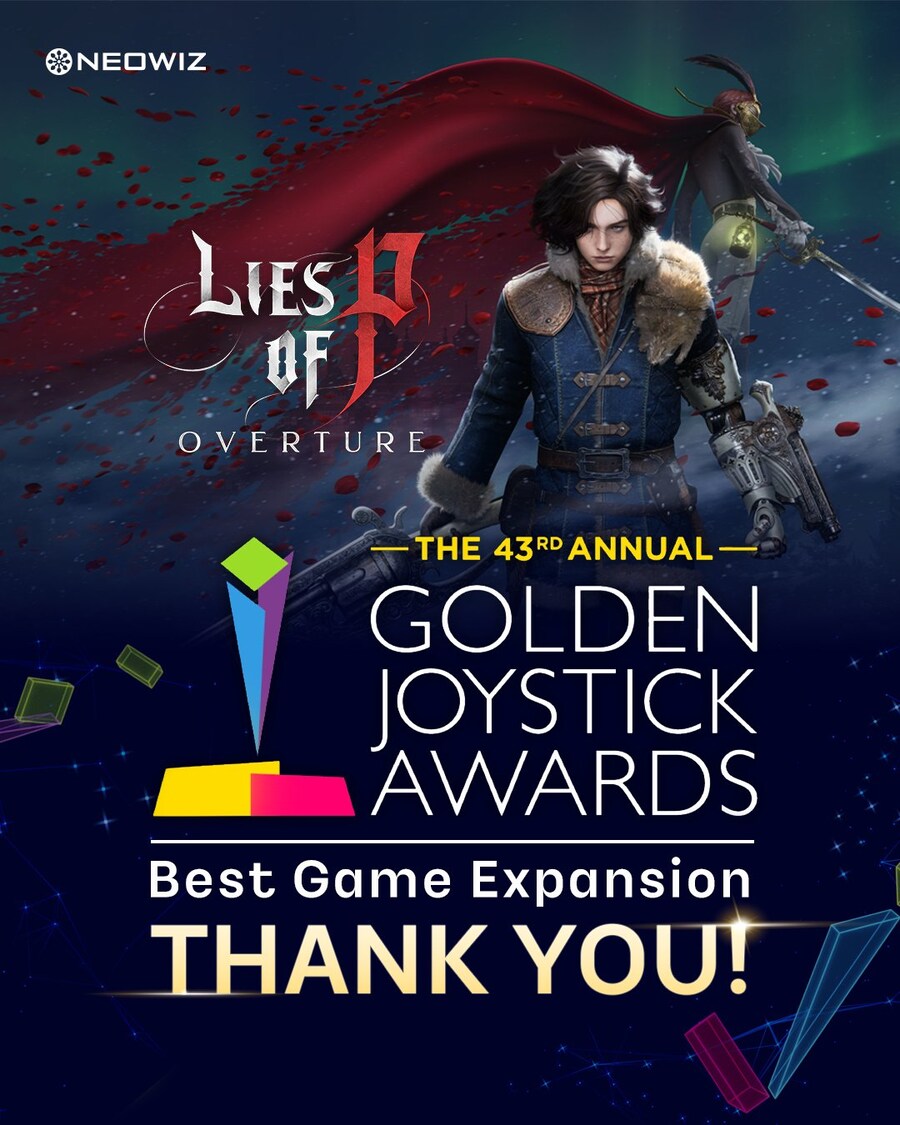 P의 거짓: 서곡 골든 조이스틱 어워드 최고의 게임 확장팩 수상 감사 메세지_1.jpg