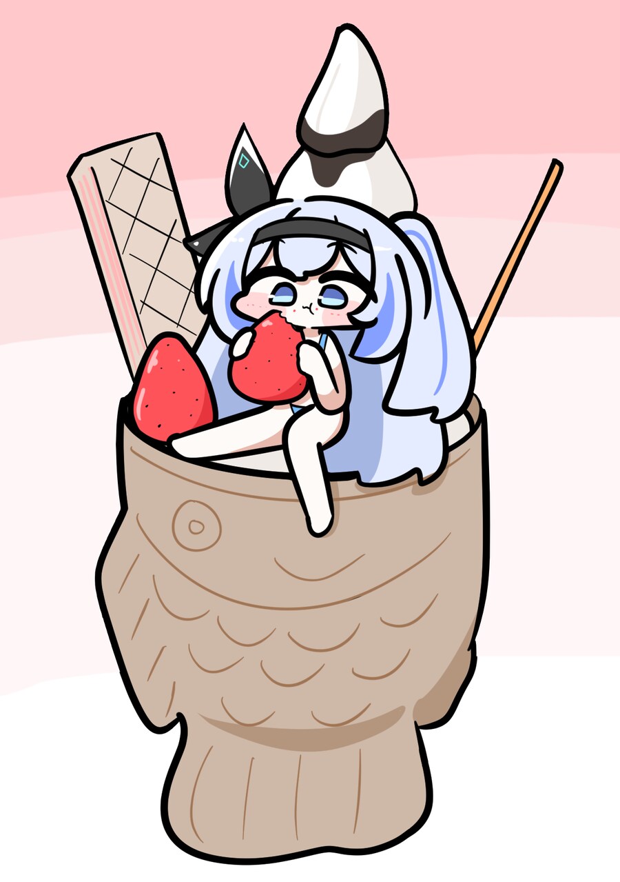 미루 이모가 수영복 입고 딸기 먹는 짤!_1.png